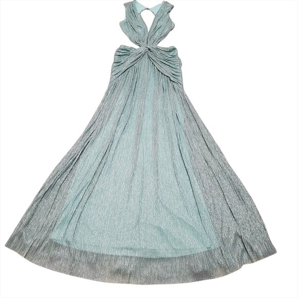 PatBO Womens Lurex Sleeveless Cutout Gown Maxi Dress Size 4 Sea Foam Sexy - Picture 6 of 16